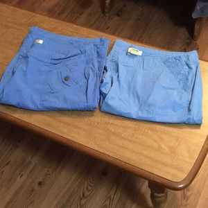 Two pair cargo shorts blue 18w roamans Caribbean joe